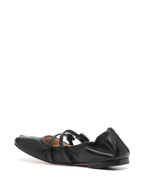 ROGER VIVIER Mini Strap Strass Leather Ballet Flats for Women