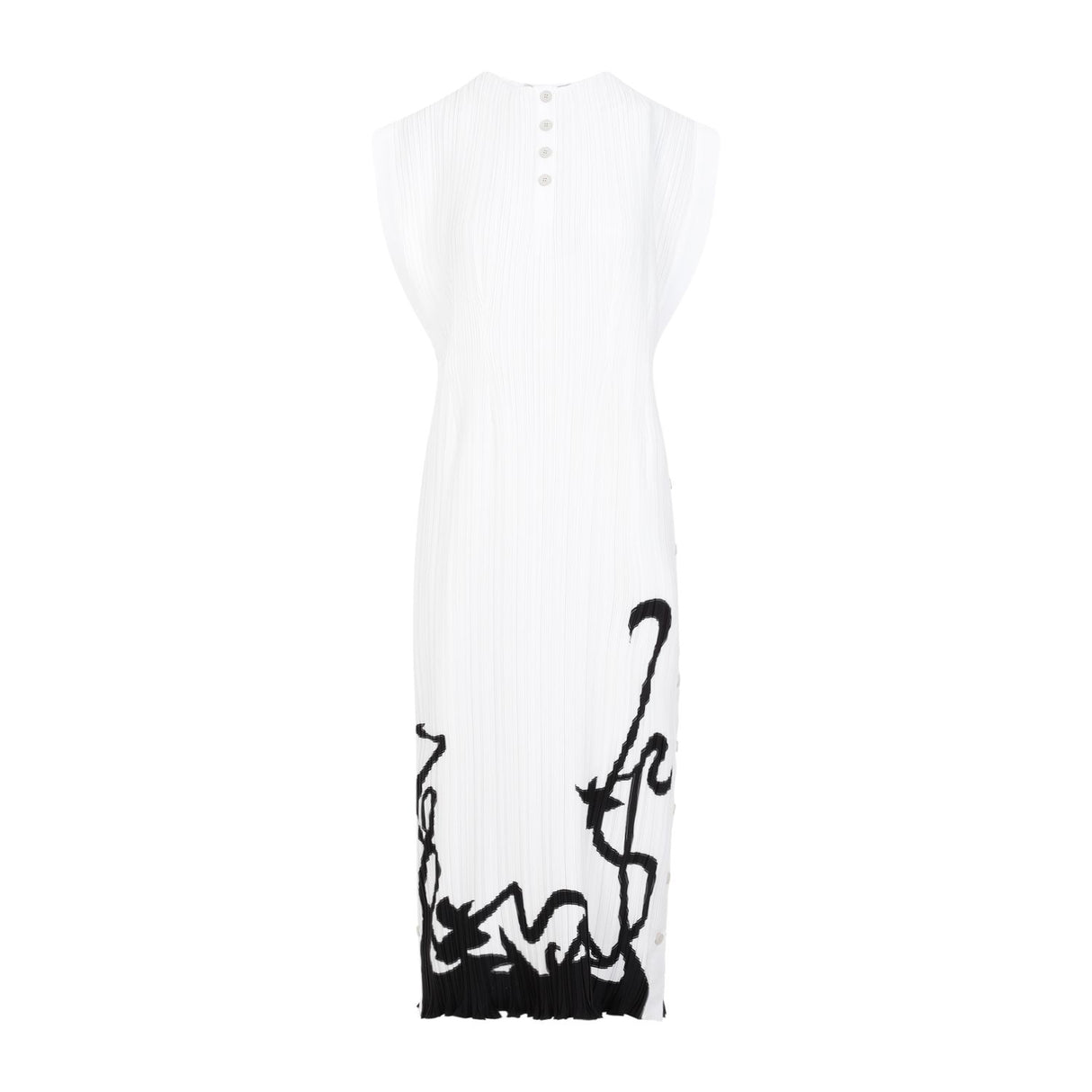 LANVIN Sleeveless Pleated Midi Dress