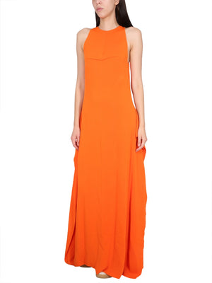 LANVIN Elegant Longuette Dress with Round Neckline