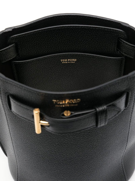 TOM FORD Mini Leather Bucket Handbag with Detachable Strap