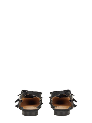 GANNI Satin Ballerina Sandals