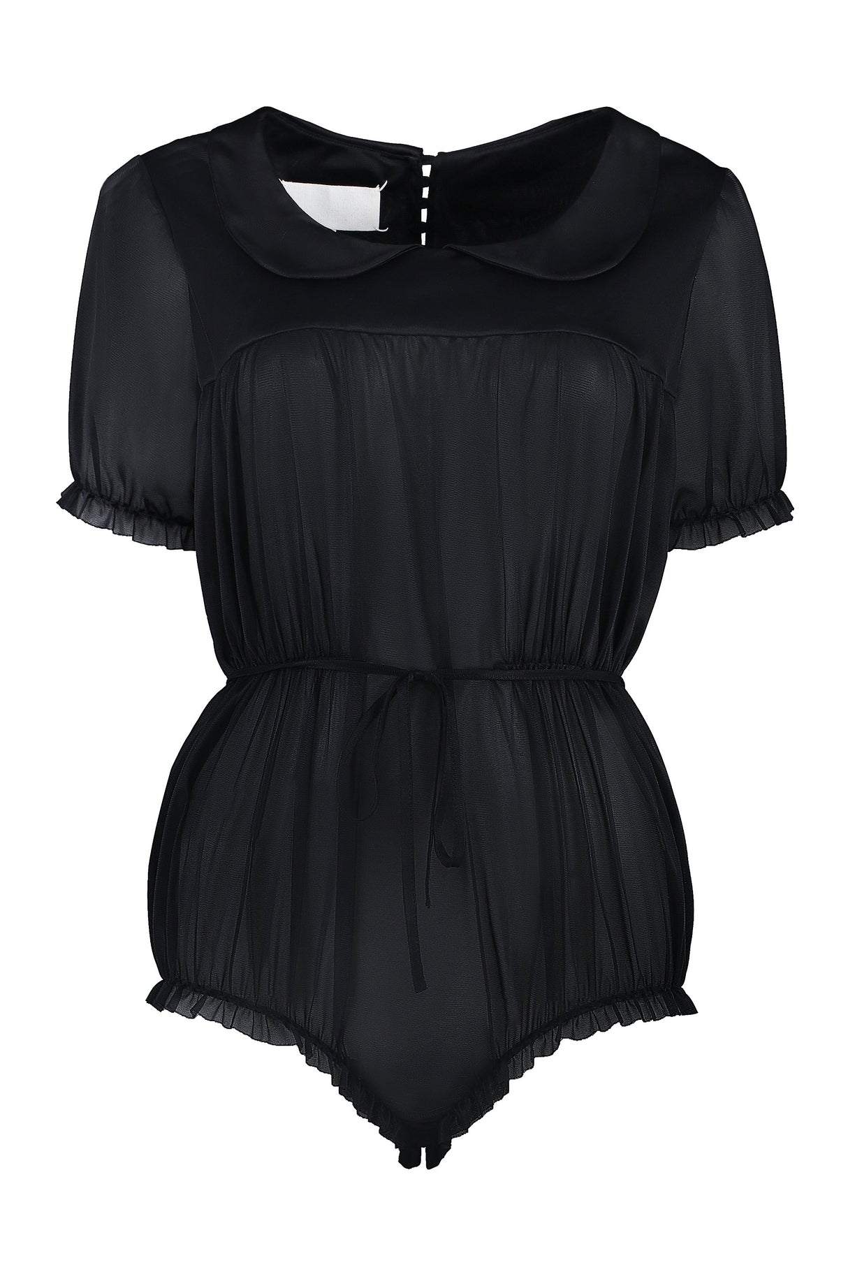 MAISON MARGIELA Sheer Mini Bodysuit with Coordinated Waist Belt