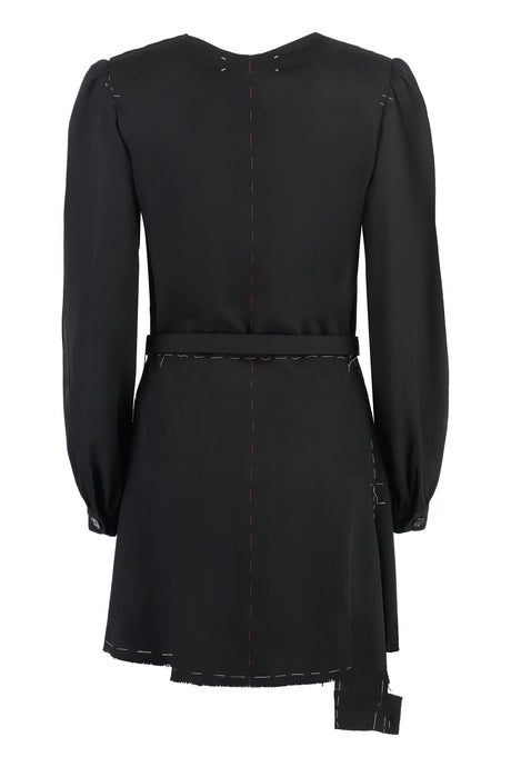 MAISON MARGIELA Mini Wool Playsuit with Padded Shoulders