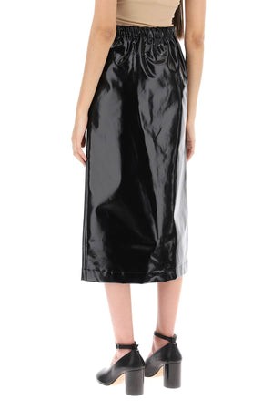 MAISON MARGIELA Faux Leather Mini Skirt with Slit Detail