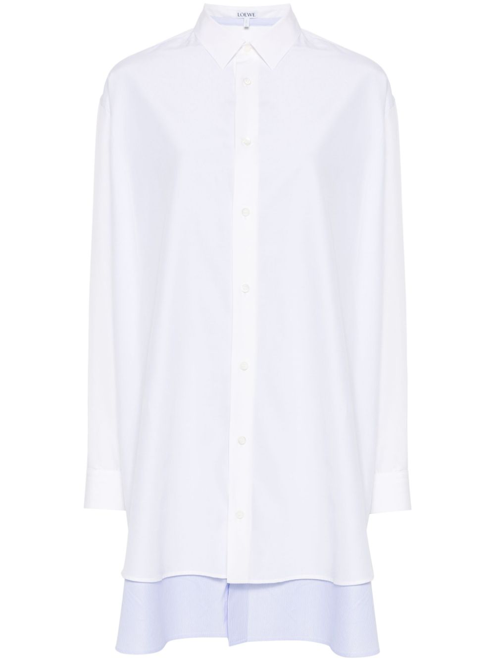 LOEWE Cotton-Silk Blend Mini Shirt Dress