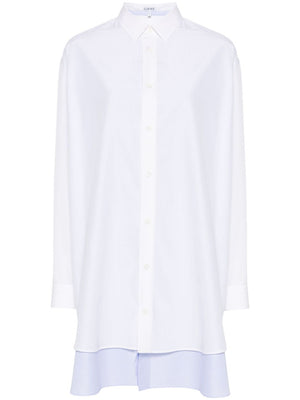 LOEWE Cotton-Silk Blend Mini Shirt Dress