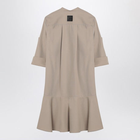 LOEWE Cotton Dress with Flared Skirt and Mandarin Collar