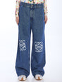 LOEWE Cut-Out Anagram Denim Jeans for Women - Baggy Fit