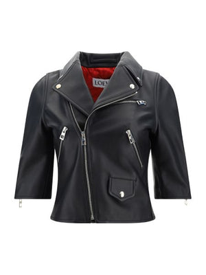 LOEWE Men's Mini Biker Crop Jacket