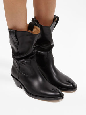 MAISON MARGIELA Tabi Western Leather Boots - 55mm Mid Heel