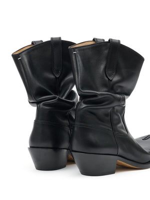 MAISON MARGIELA Tabi Western Leather Boots - 55mm Mid Heel