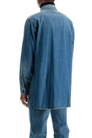 MAISON MARGIELA Lightweight Distressed Denim Shirt - Size 40