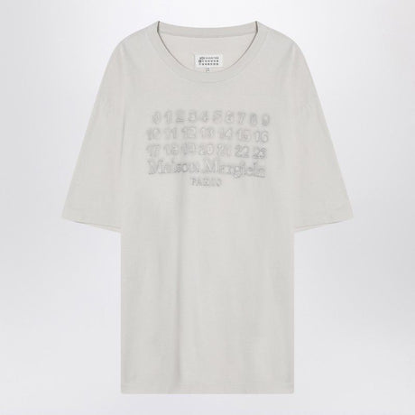 MAISON MARGIELA Embroidered Logo Ecru T-Shirt for Men - SS25