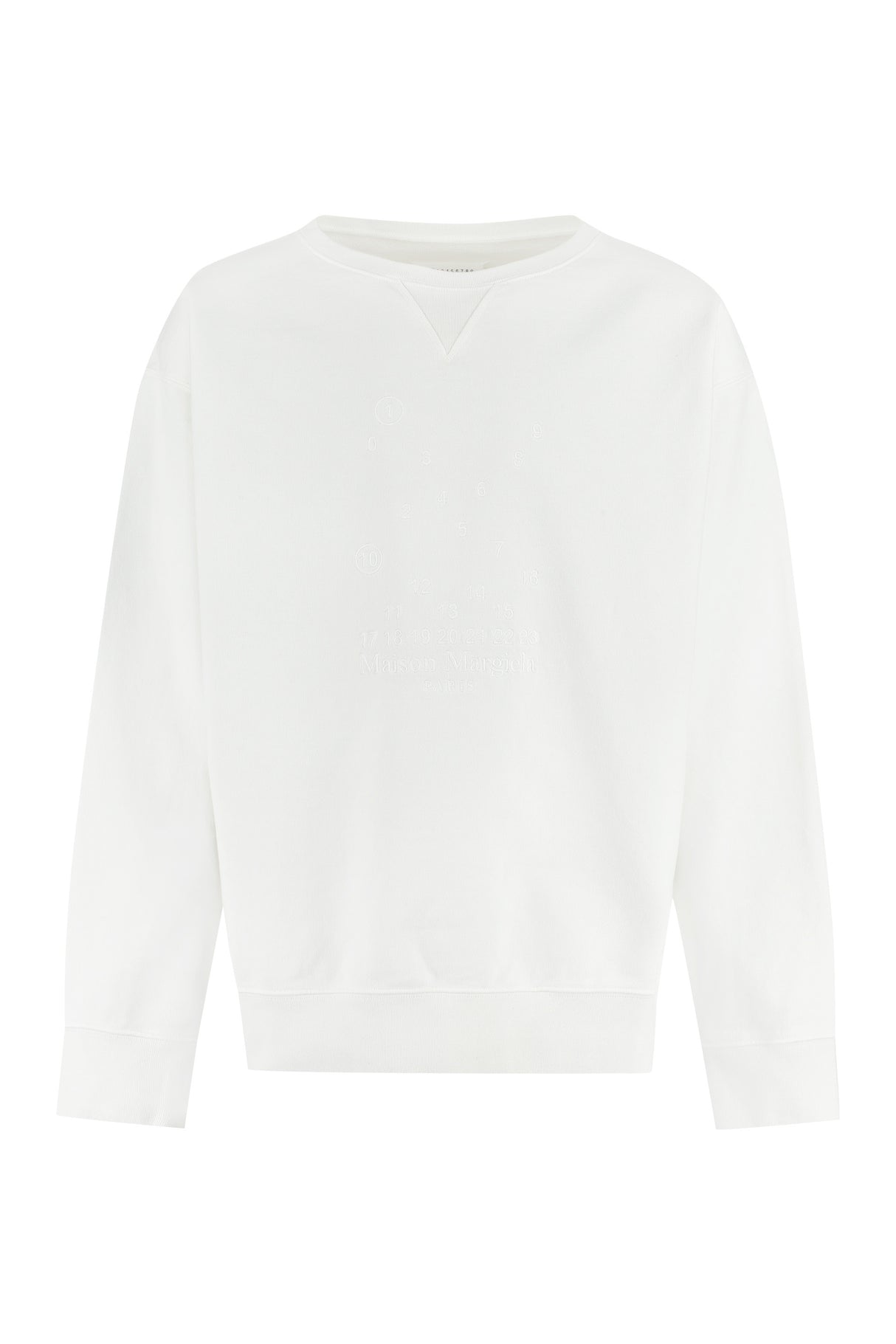 MAISON MARGIELA Classic White Cotton Crew-Neck Sweatshirt for Men