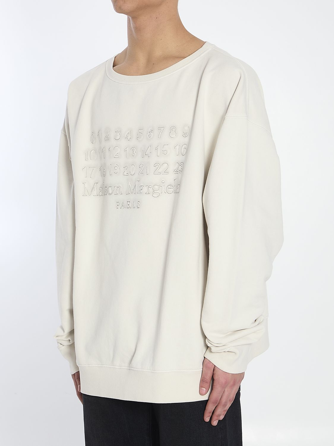 MAISON MARGIELA Unfinished Logo Sweatshirt - Relaxed Fit - Size L