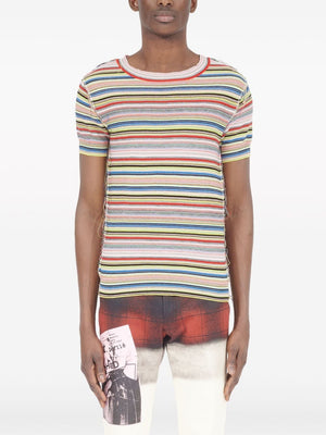 MAISON MARGIELA Multicolored Striped Cotton T-Shirt