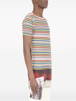 MAISON MARGIELA Multicolored Striped Cotton T-Shirt