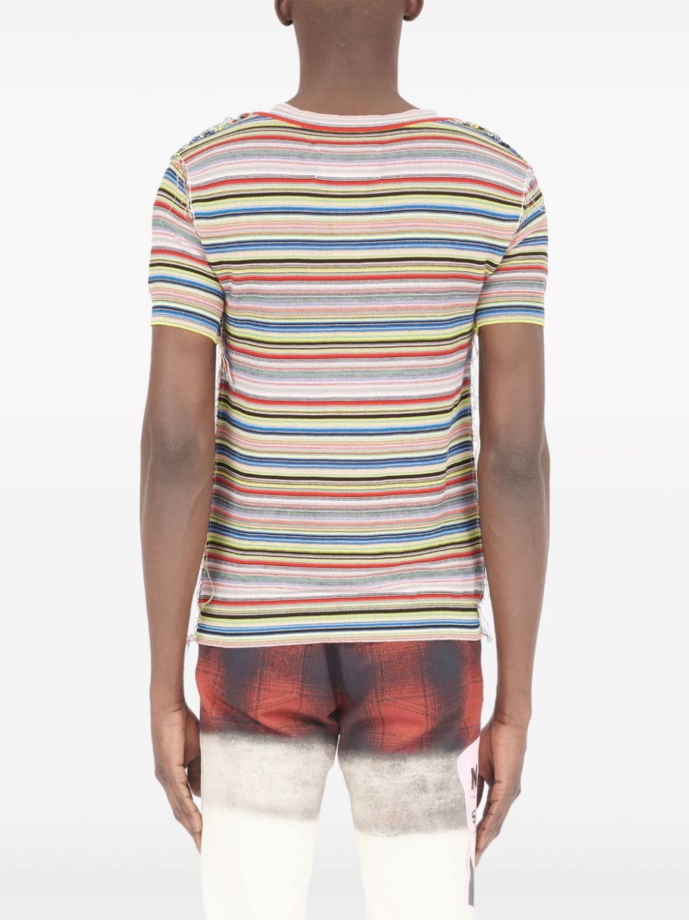 MAISON MARGIELA Multicolored Striped Cotton T-Shirt