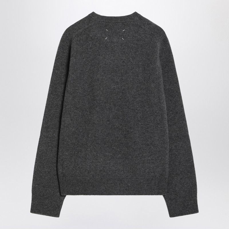 MAISON MARGIELA Wool Crew Neck Sweater with Unique Back Details