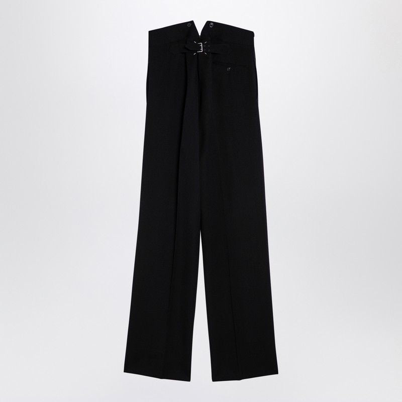 MAISON MARGIELA Wide Leg Wool Trousers with Pleats