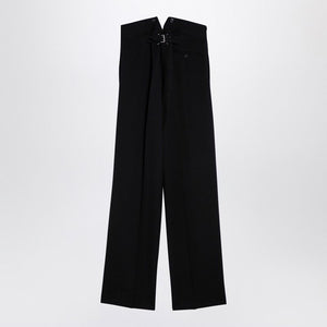 MAISON MARGIELA Wide Leg Wool Trousers with Pleats