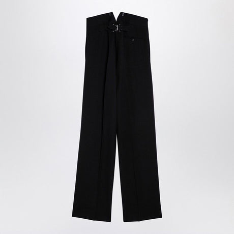 MAISON MARGIELA Wide Leg Wool Trousers with Pleats