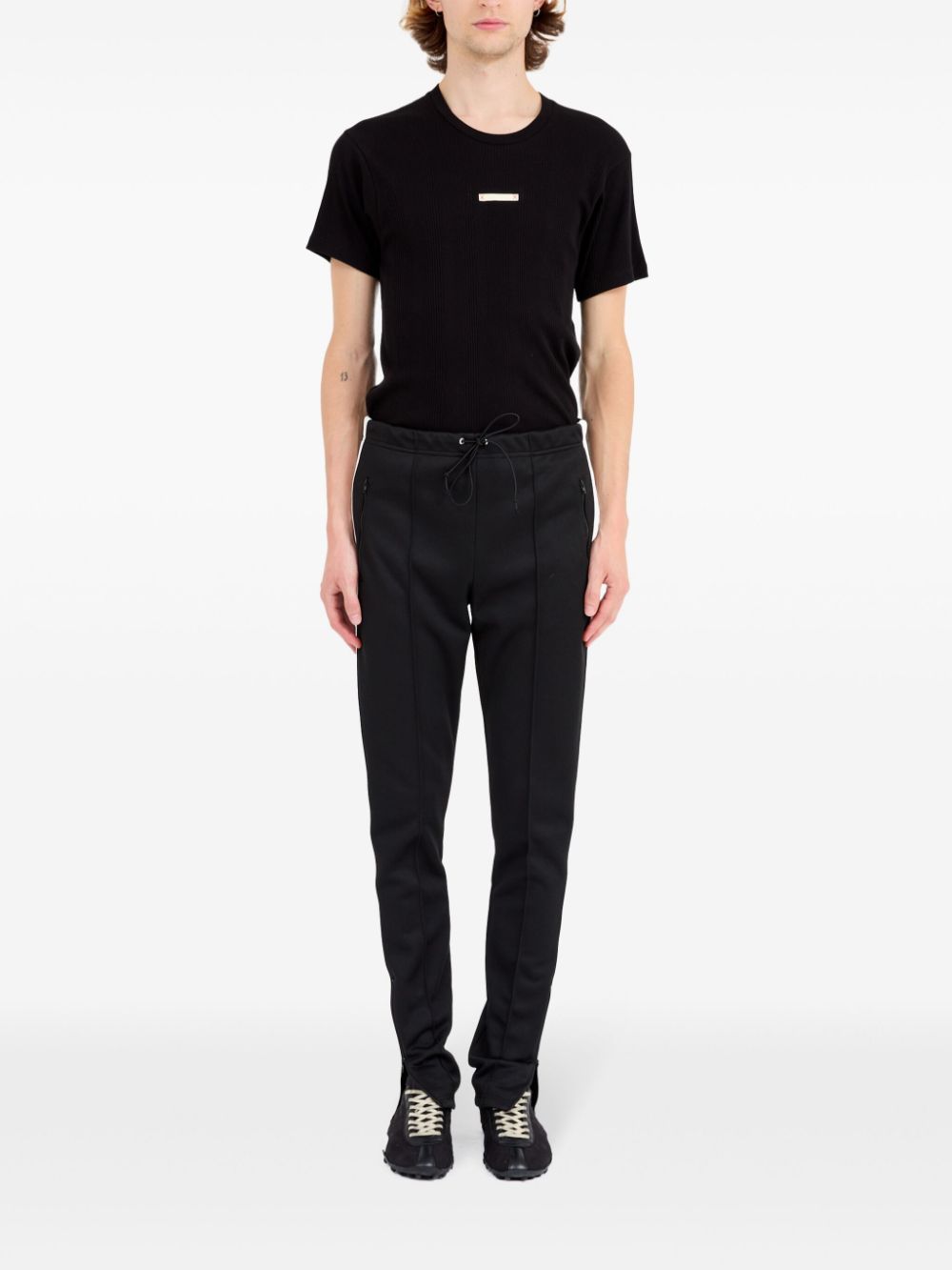 MAISON MARGIELA Cotton Blend Trousers with Stripe Detailing