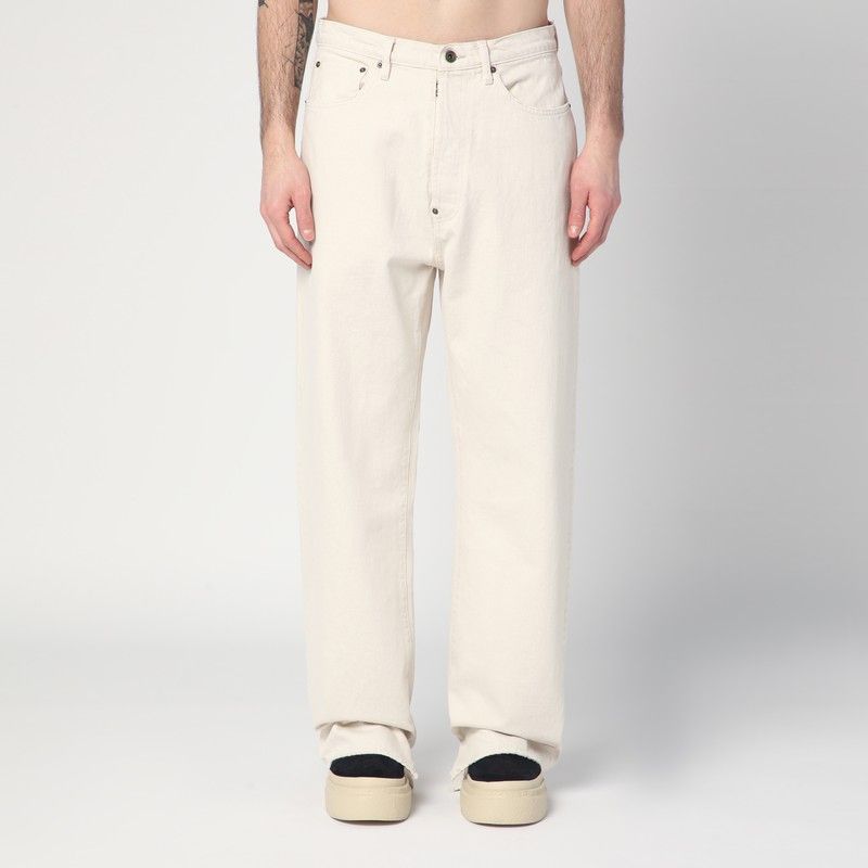 MAISON MARGIELA Ecru Cotton Trousers for Men - SS25 Collection