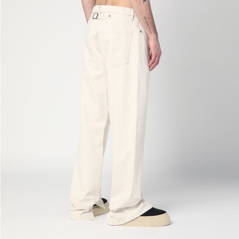 MAISON MARGIELA Ecru Cotton Trousers for Men - SS25 Collection