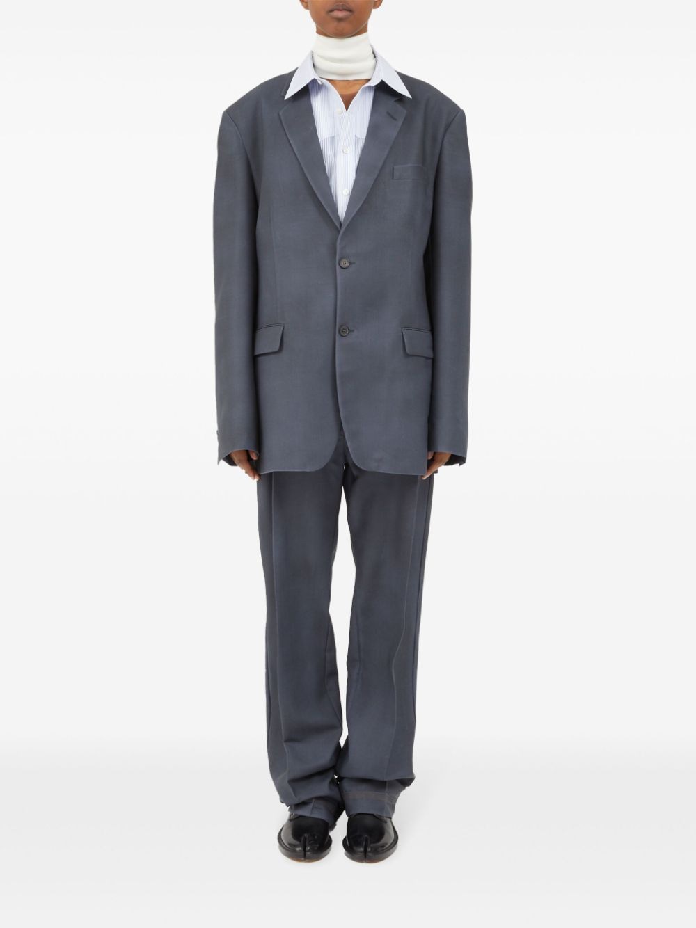 MAISON MARGIELA Oversized Gray Wool Suit Jacket for Women