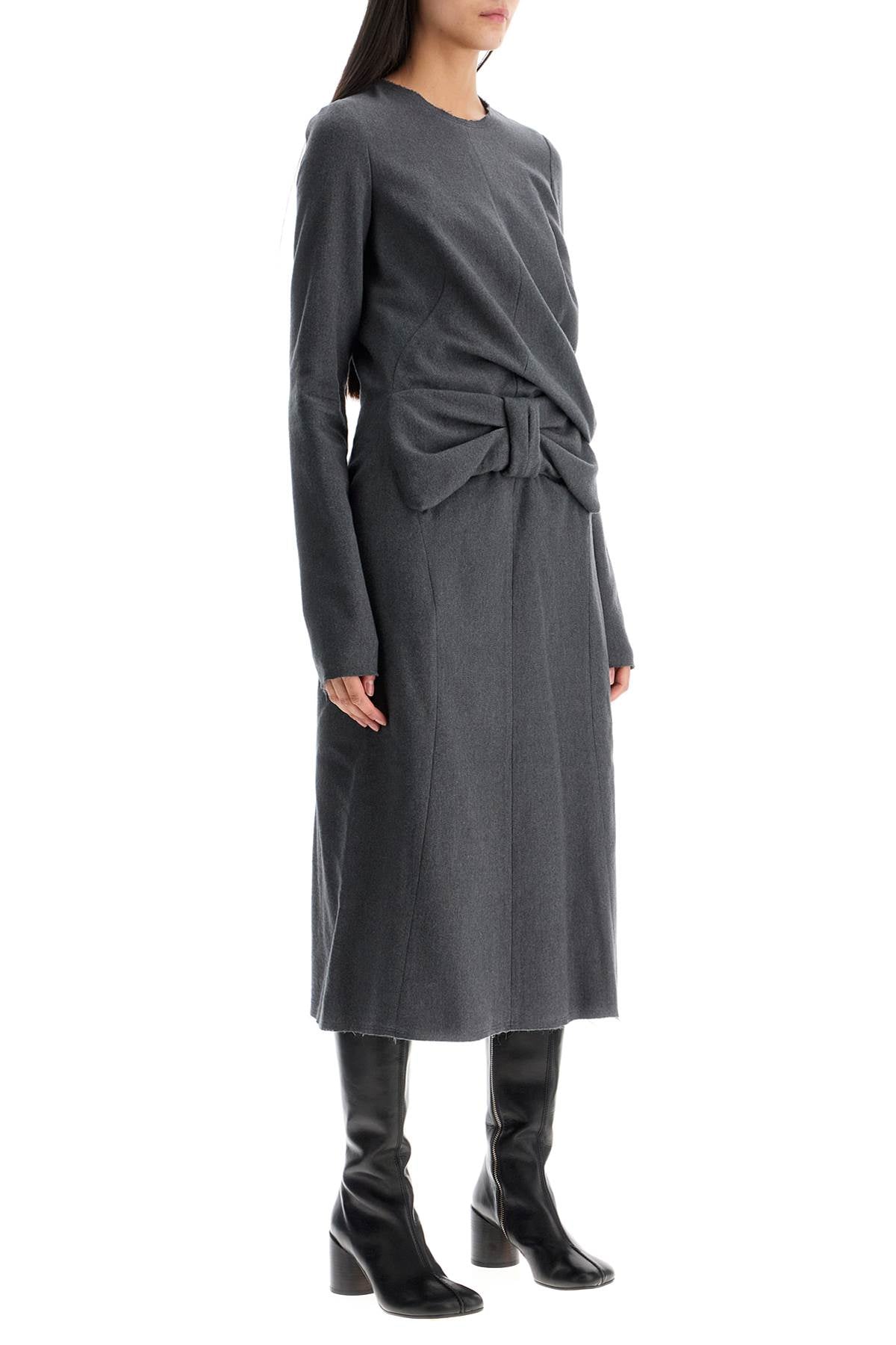 MAISON MARGIELA Chic Midi Dress with Oversized Bow Detail