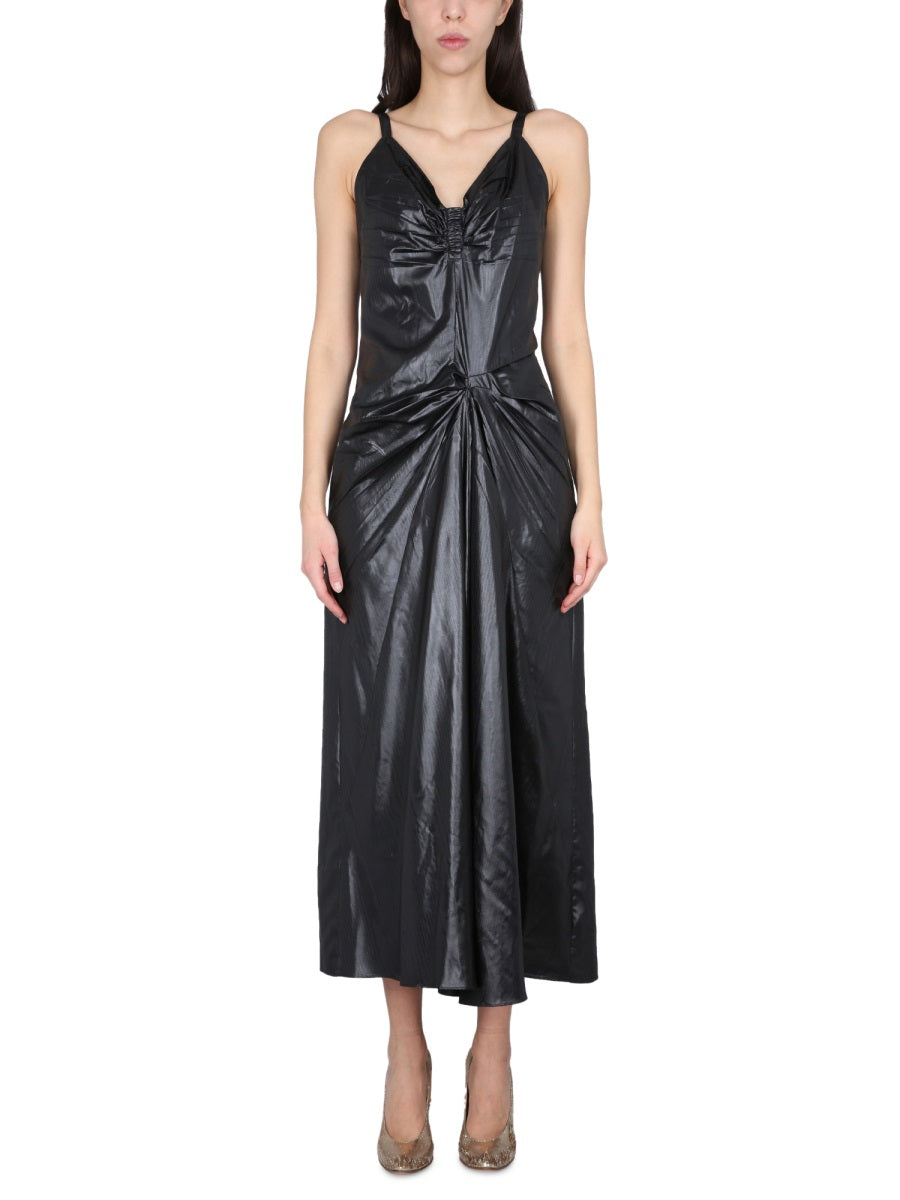 MAISON MARGIELA Chic Mini Polyester Dress with Concealed Zipper Closure