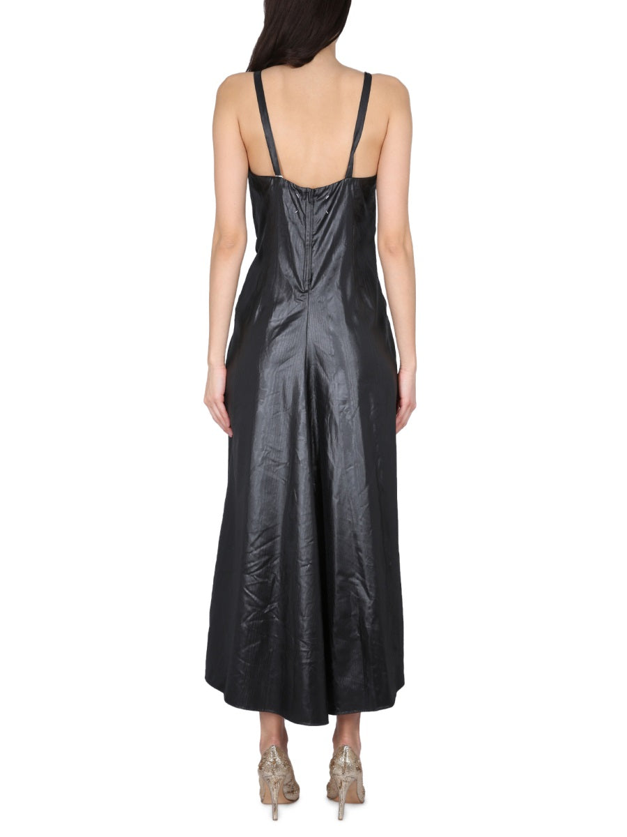 MAISON MARGIELA Chic Mini Polyester Dress with Concealed Zipper Closure