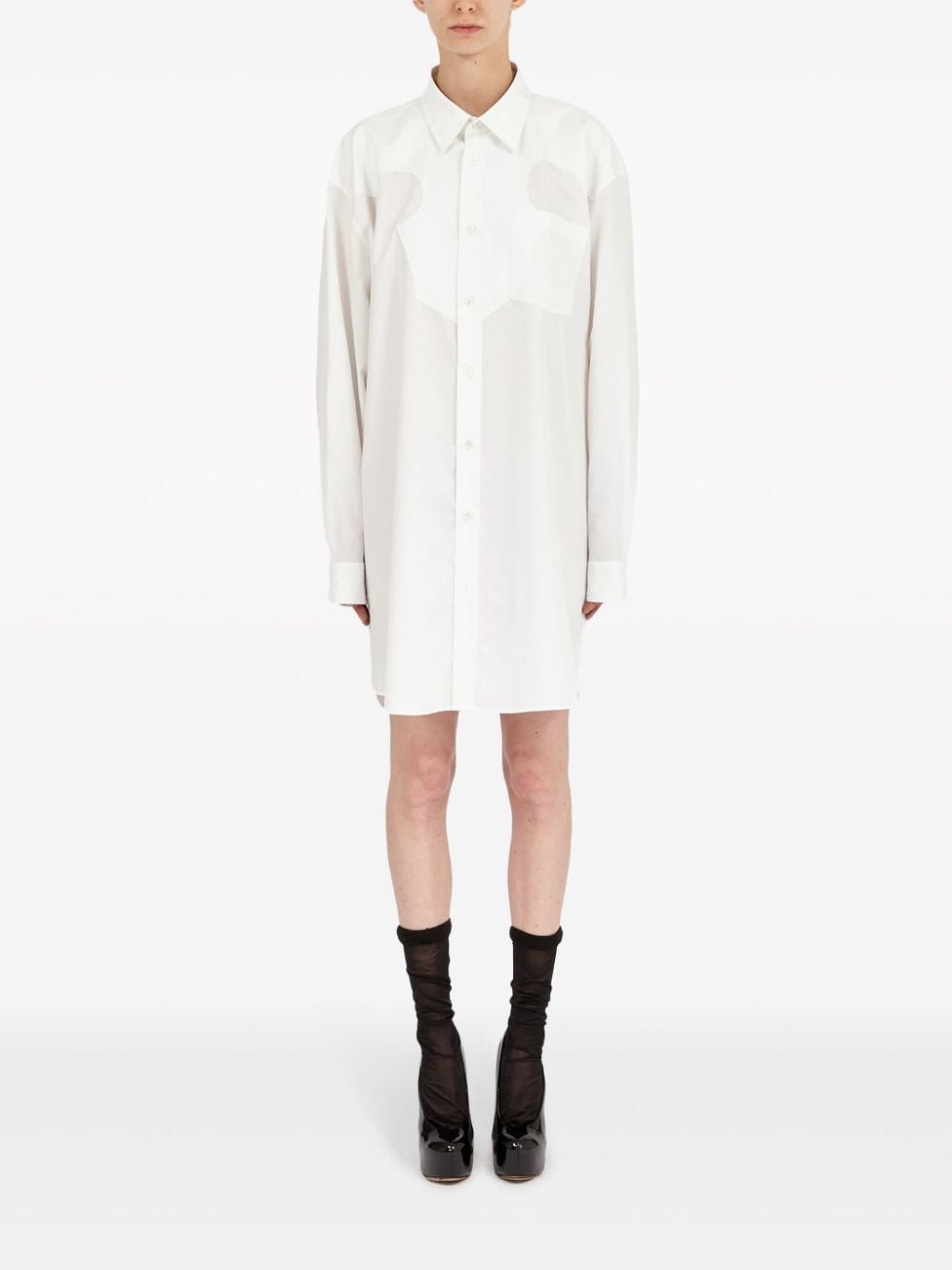 MAISON MARGIELA Oversized Cotton Poplin Mini Shirt Dress