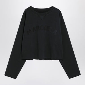 MAISON MARGIELA Cropped Washed Sweatshirt with Logo