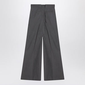 MAISON MARGIELA Pleated Wide Leg Trousers with High Waist