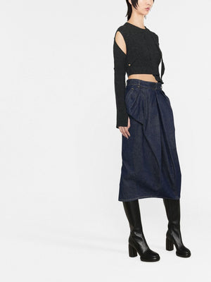 MAISON MARGIELA Pleated Denim Mini Skirt for Women