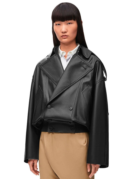 LOEWE Cropped Leather Trench Coat