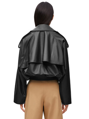 LOEWE Cropped Leather Trench Coat