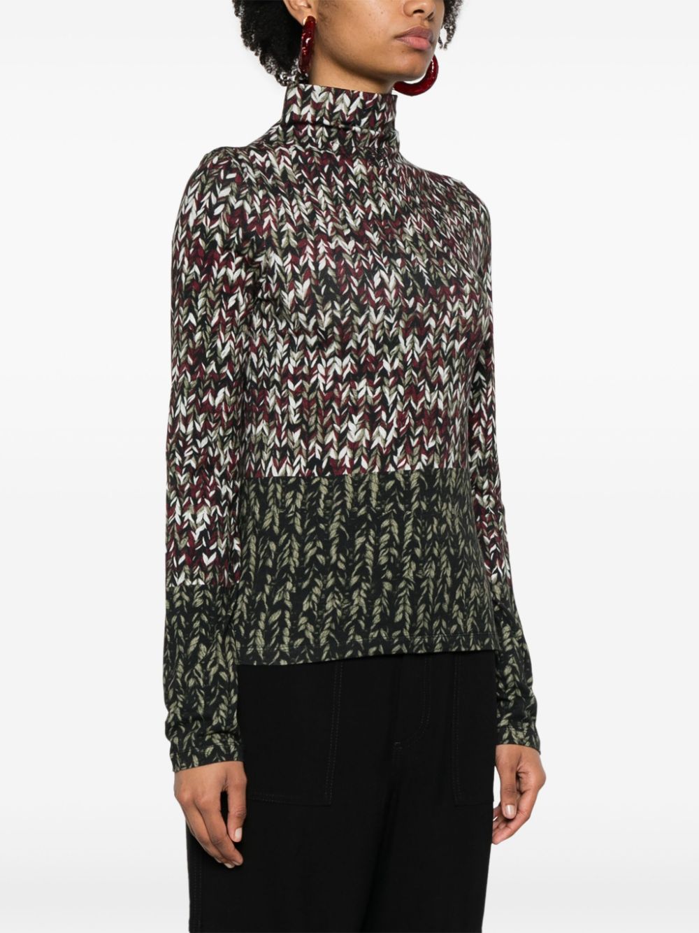 LOEWE Women's High Neck Printed Turtleneck Sweater