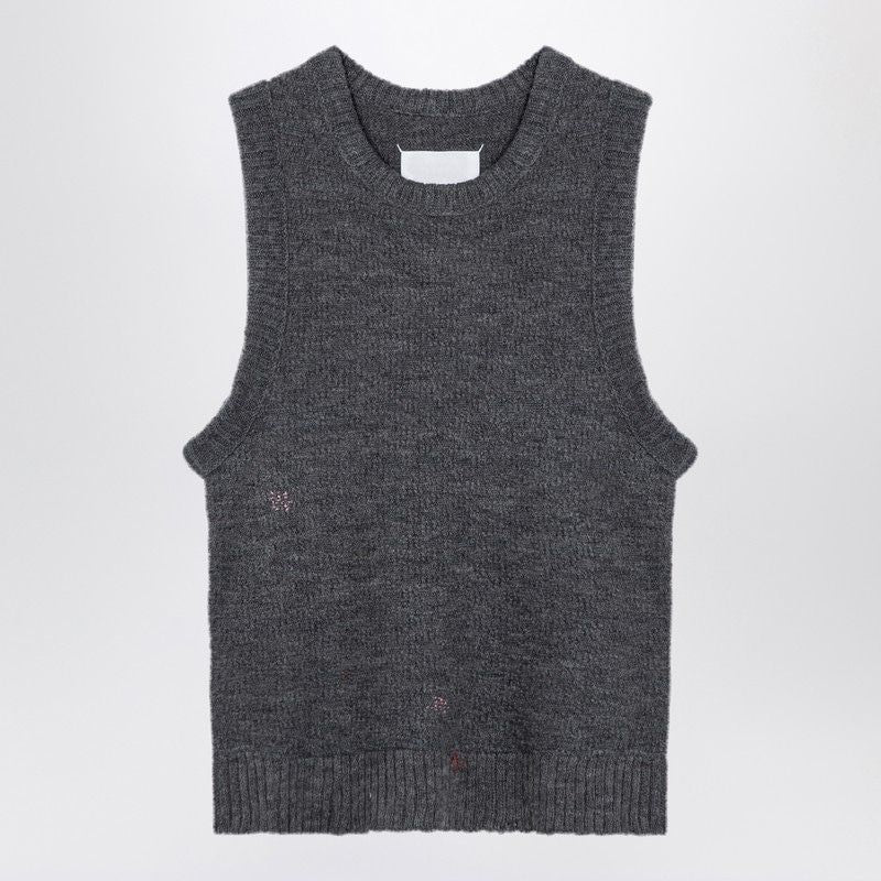 MAISON MARGIELA Knit Sleeveless Top with Unique Stitch Detail