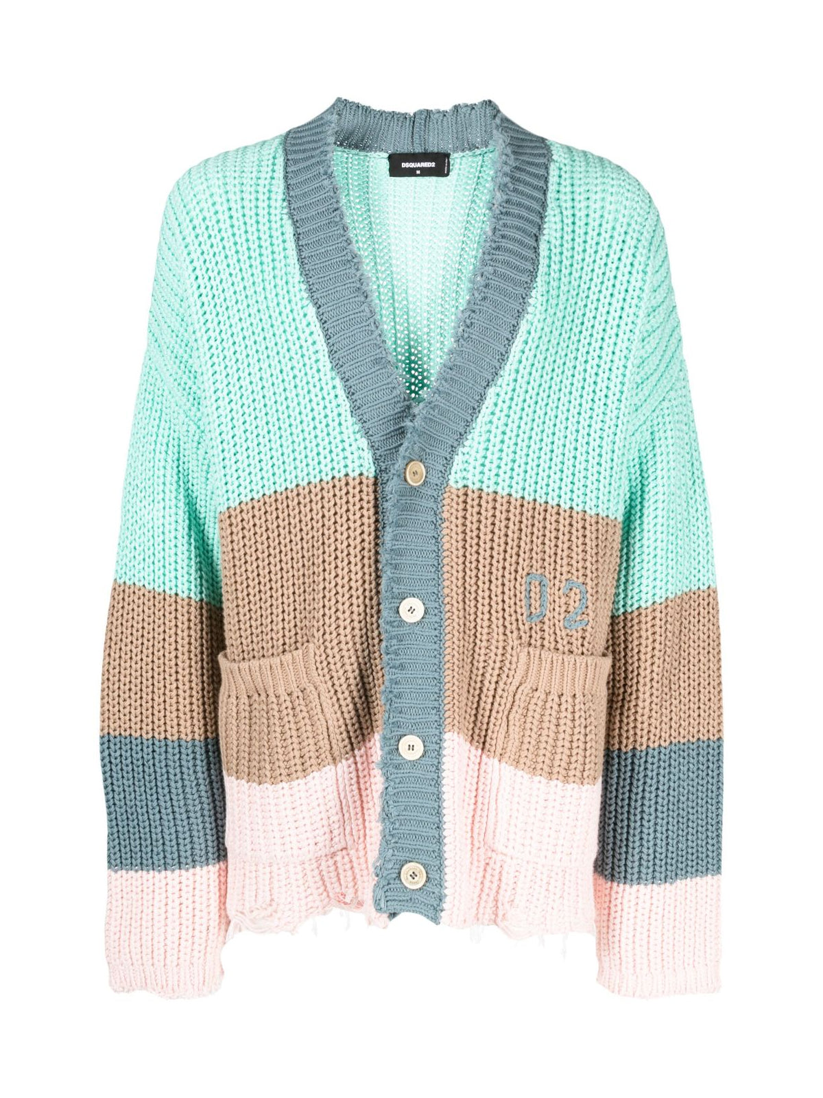 DSQUARED2 Loose Fit Multicolor Cardigan for Men - FW24 Collection