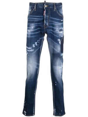 DSQUARED2 Men's Distressed Skinny Jeans with Mini Logo Tag