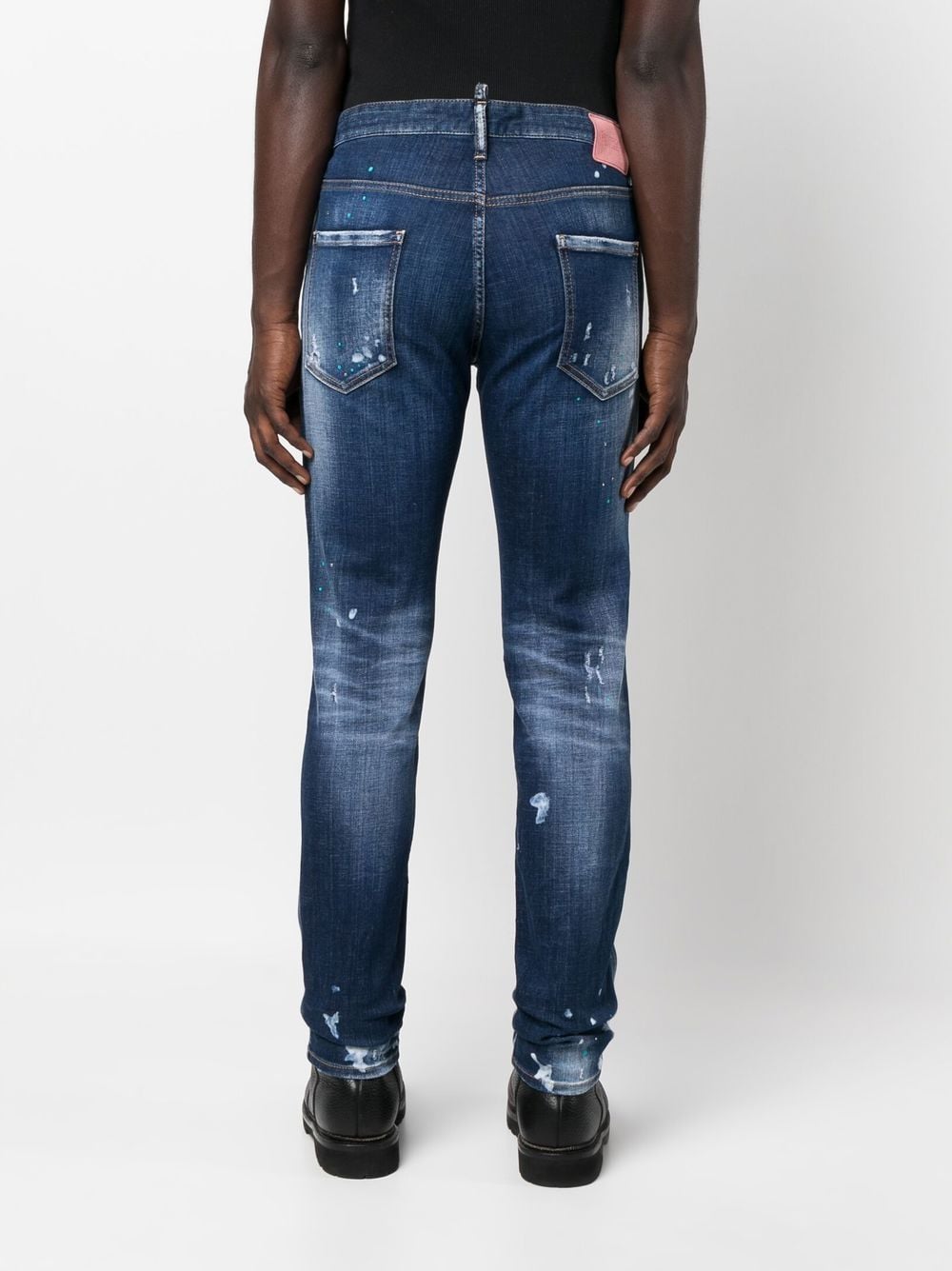 DSQUARED2 Men's Distressed Skinny Jeans with Mini Logo Tag