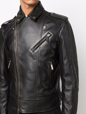 DSQUARED2 Leather Biker Jacket - Men’s Fashion Outerwear