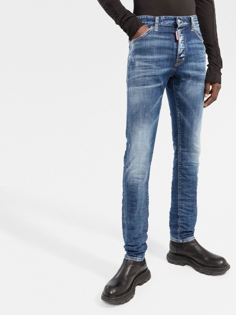 DSQUARED2 Blue Distressed 5ポケットジーンズ - SS23コレクション