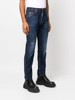 DSQUARED2 Navy Blue 5 Pocket Pants for Men - SS23 Collection