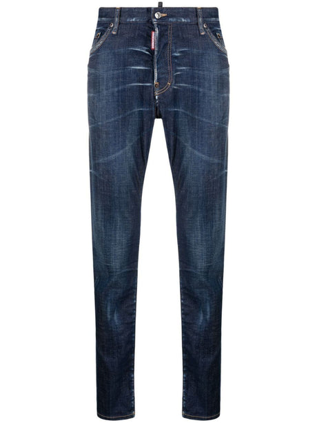 DSQUARED2 Slim Fit Blue Washed Jeans for Men - SS25 Collection