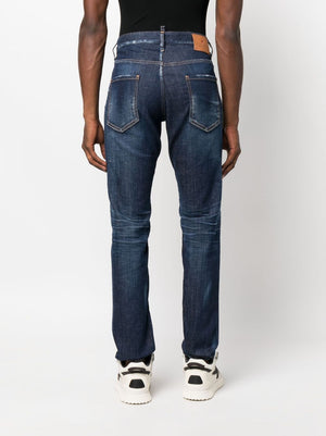 DSQUARED2 24SS Men's Blue Denim Straight Pants | Fashionable and Comfortable