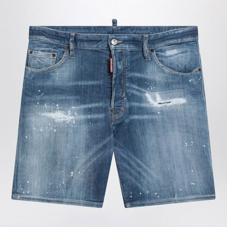 DSQUARED2 Denim Bermuda Shorts with Wear and Tear for Men - SS25